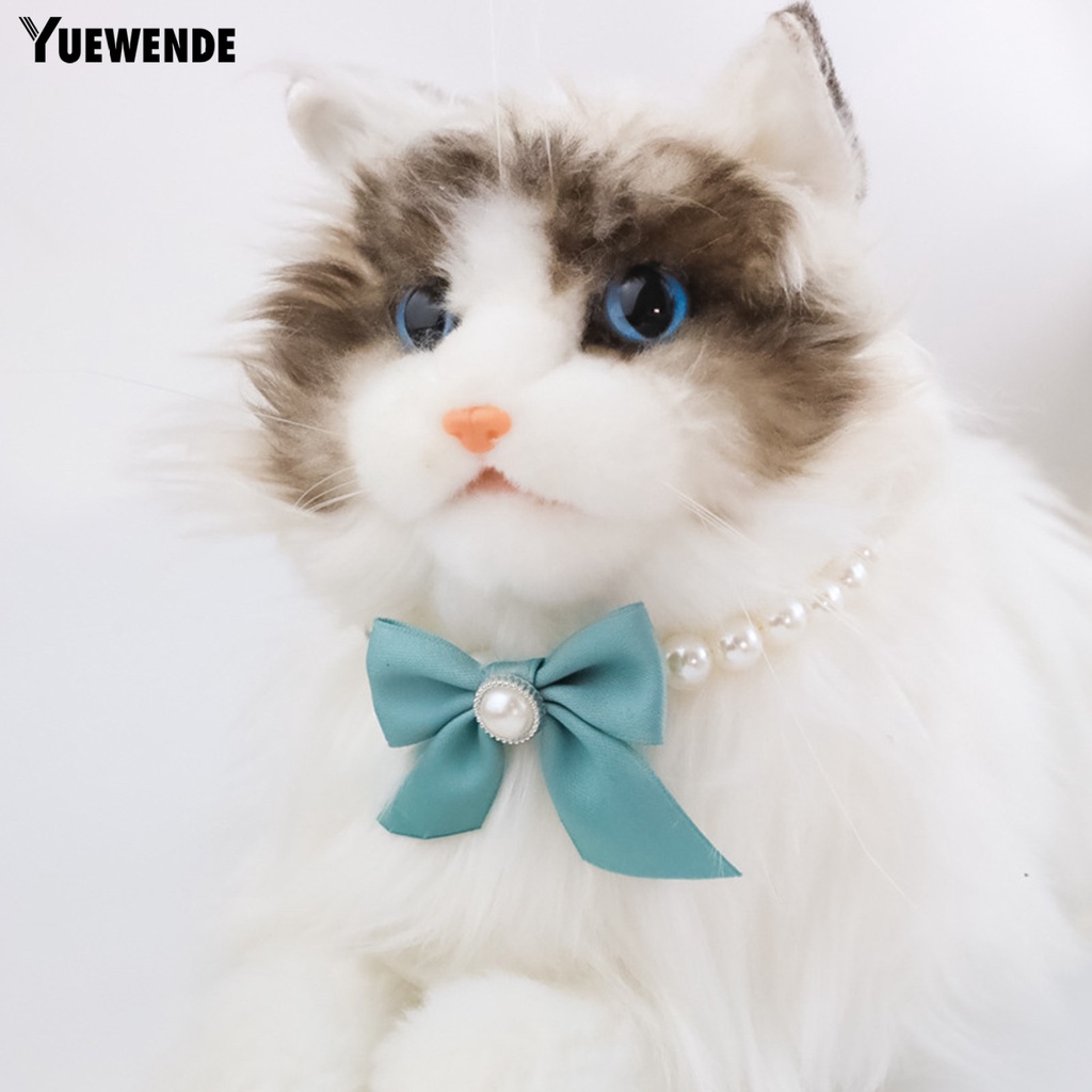 Yr.t Vòng Cổ Resin Đính Ngọc Trai Giả Màu Sắc Tươi Sáng Có Khóa Càng Cua Không Dị Ứng Dễ Mặc Độc Đáo Quyến Rũ Cho Thú Cưng