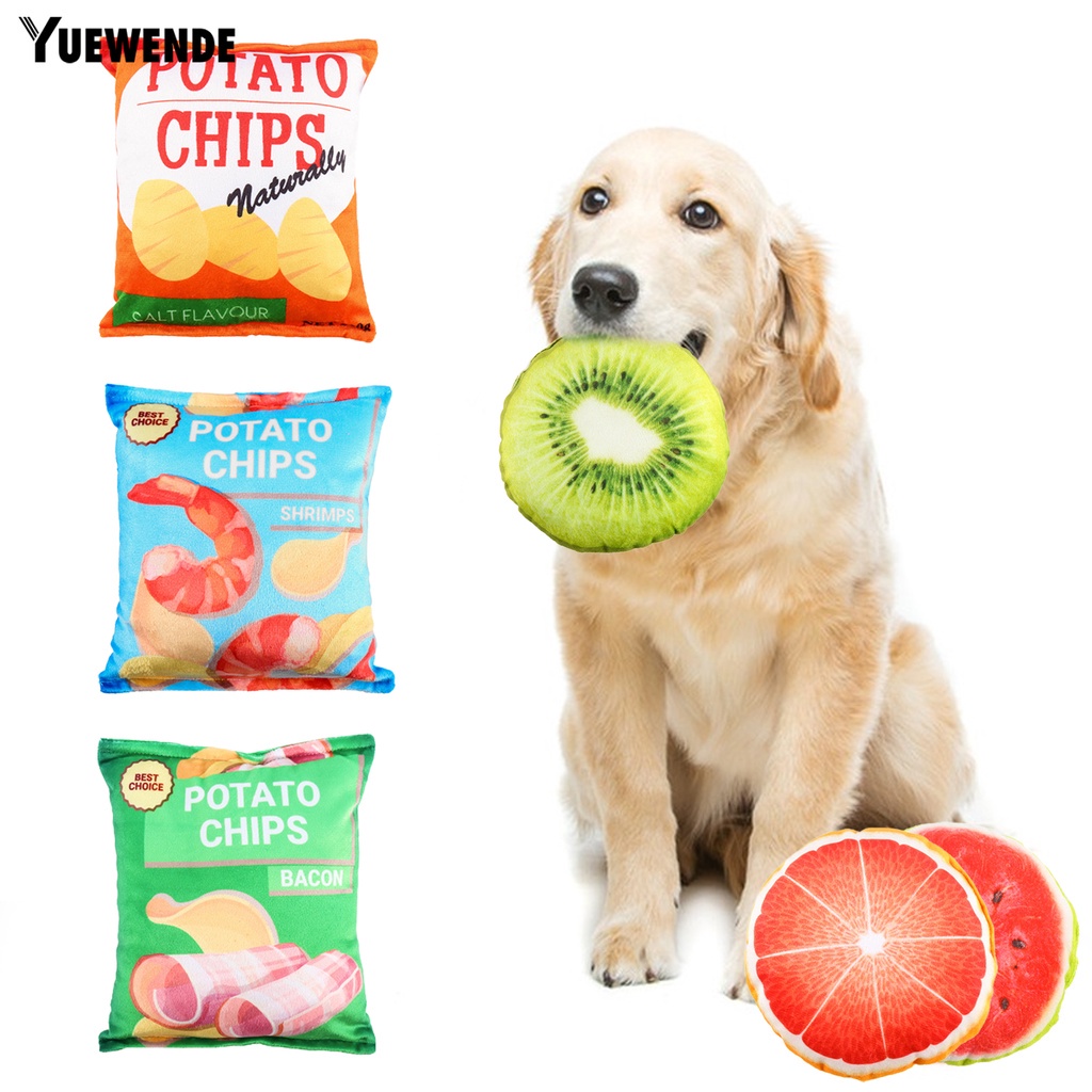 Đồ Chơi Nhồi Bông Hình Trái Cây Mềm Mại Có Âm Thanh Chống Cắn Tương Tác Với Thú Cưng