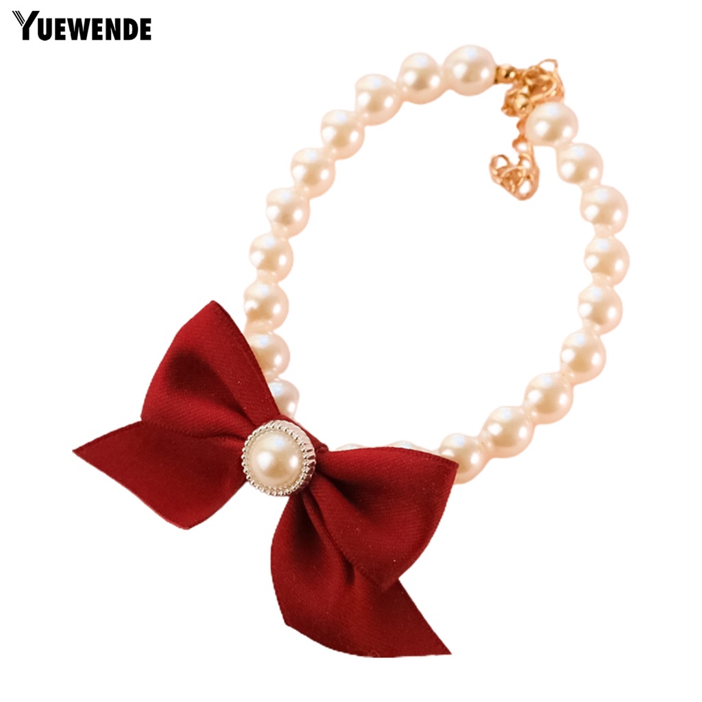 Yr.t Vòng Cổ Resin Đính Ngọc Trai Giả Màu Sắc Tươi Sáng Có Khóa Càng Cua Không Dị Ứng Dễ Mặc Độc Đáo Quyến Rũ Cho Thú Cưng