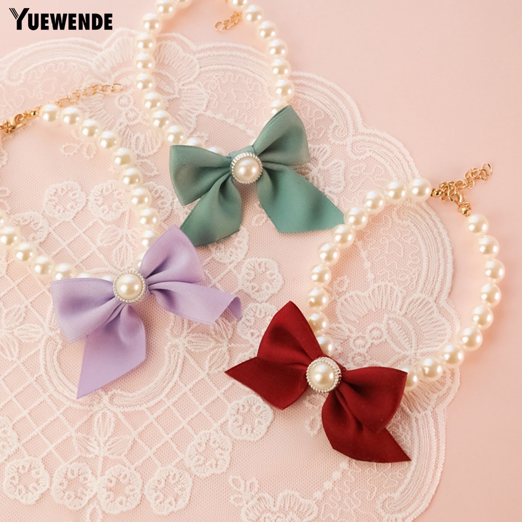 Yr.t Vòng Cổ Resin Đính Ngọc Trai Giả Màu Sắc Tươi Sáng Có Khóa Càng Cua Không Dị Ứng Dễ Mặc Độc Đáo Quyến Rũ Cho Thú Cưng