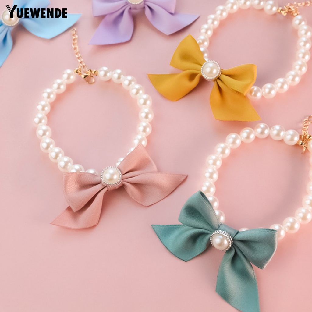 Yr.t Vòng Cổ Resin Đính Ngọc Trai Giả Màu Sắc Tươi Sáng Có Khóa Càng Cua Không Dị Ứng Dễ Mặc Độc Đáo Quyến Rũ Cho Thú Cưng