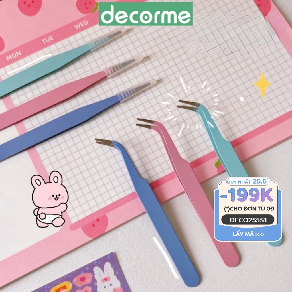 Nhíp gắp sticker hình dán tone macaron tiện lợi trang trí sổ tay bullet journal DecorMe