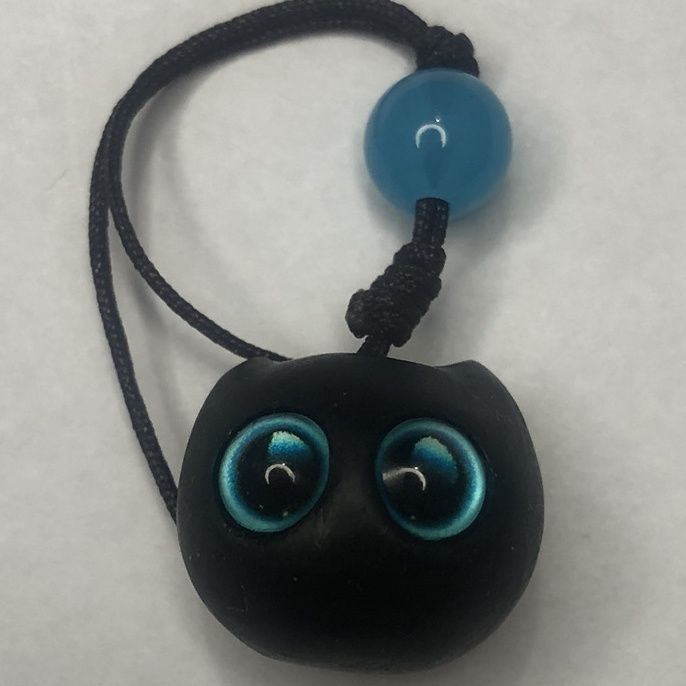 Mặt Dây Chuyền Điện Thoại Bằng Gỗ Đàn Hương Màu Tím Hình Mèo May Mắn Luo Xiaohei Trang Trí Túi Xách Không Thuần Đen