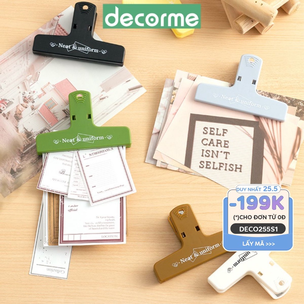 Kẹp giấy note DecorMe size to có nam châm gắn tủ lạnh, pegboard đa năng tab phân trang đa năng, kẹp ảnh gimen