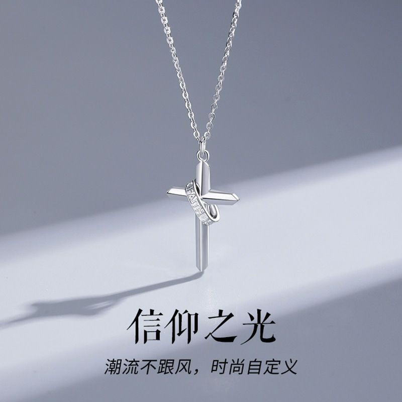 Mặt Vòng cổ Hình Thánh Giá Bằng Bạc S925 Phong Cách Hip Hop Nhật Bản Dành Cho Nam Và Nữ