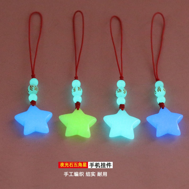 Dây Móc Điện Thoại Dạ Quang Mặt Hình Ngôi Sao Năm Cánh Chống Rơi