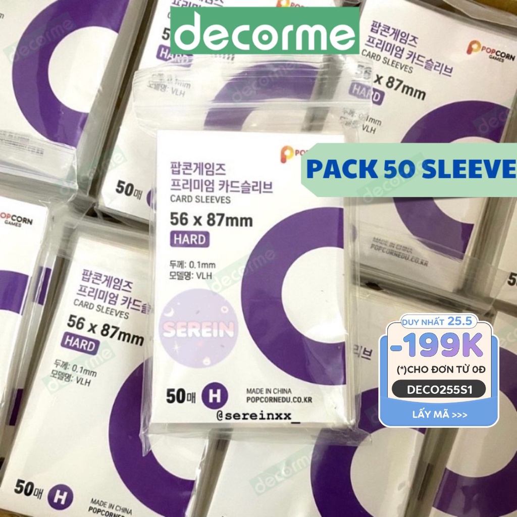 Sleeve Popcorn DecorMe BuKa sleeves bọc card đưng, lưu trữ, bảo vệ thẻ trò chơi, thẻ ngôi sao, ảnh idol kpop tiện lợi