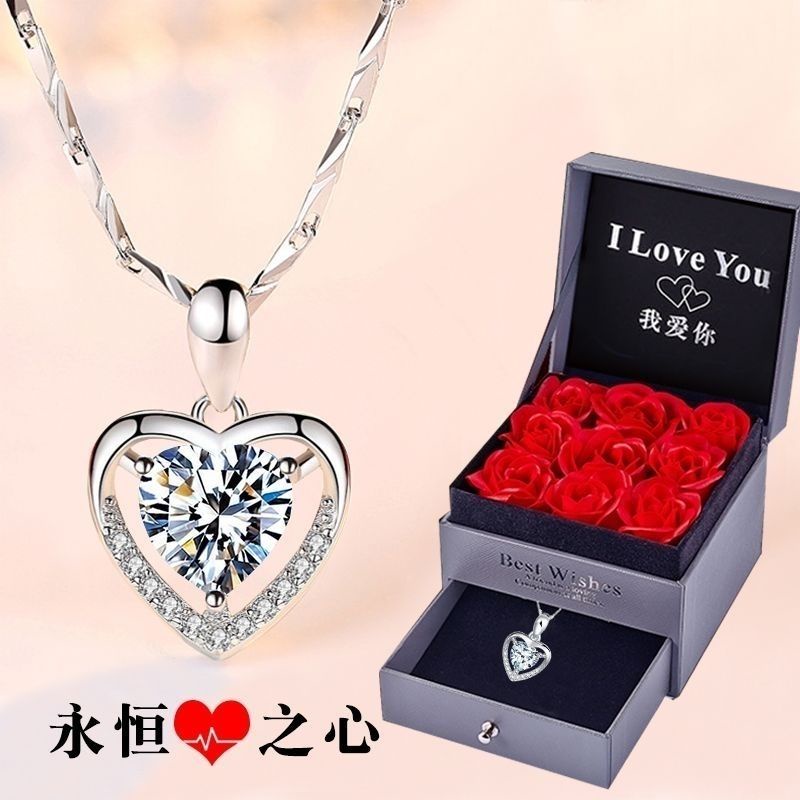 Vòng cổ Bạc s925 Mặt Hình Trái Tim Cao Cấp Cho Nữ