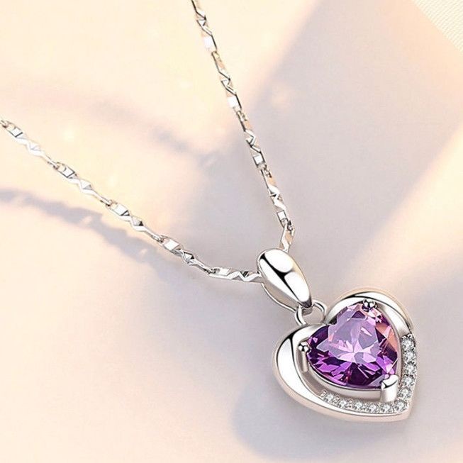 Vòng cổ Bạc s925 Mặt Hình Trái Tim Cao Cấp Cho Nữ