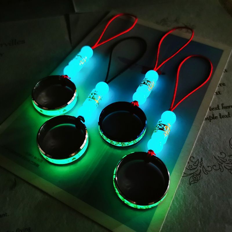 Móc Điện Thoại Dạ Quang Dạng Vòng Nhẫn Bằng Đá Phát Sáng Chống Rơi Cho Ổ Đĩa u / Túi Xách / Balo Đi Học