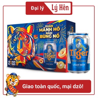 Thùng 24 lon bia tiger 330ml/lon date luôn mới
