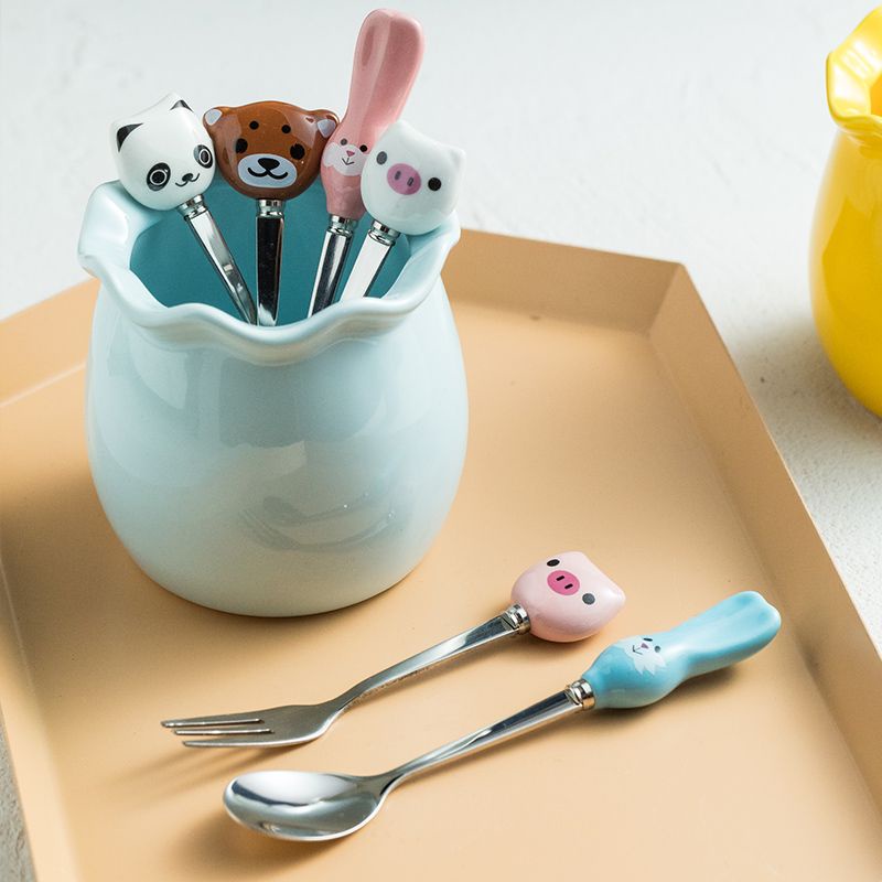 Bộ Nĩa Ăn Trái Cây Bằng Thép Không Gỉ 304 Cao Cấp Hoạt Hình