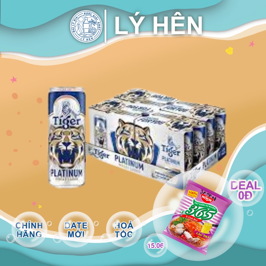 Thùng 24 Lon Cao Bia Tiger Platinum - Mới 330ml/Lon Date Luôn Mới