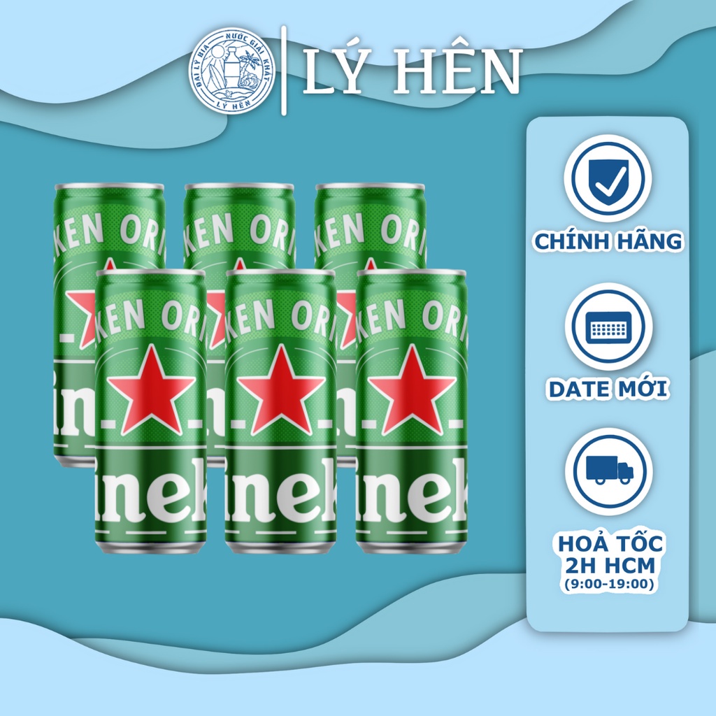Thùng 24 Lon Cao Bia Heineken Sleek - Heineken Cao 330ml/Lon Date Luôn Mới