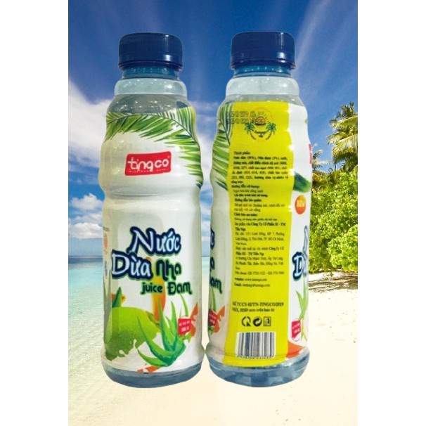Thùng 24 Chai Nước Dừa Nha Đam Tingco Chai Nhựa PEP 500ml Date Luôn Mới