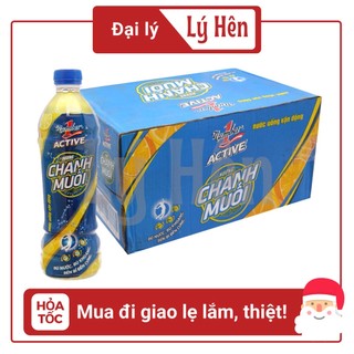 Thùng 24 Chai Nước Uống Vận Động Number One Active Chanh Muối-Number1 Chanh Muối-No1 Chanh Muối Chai PEP 455ML Date Luôn