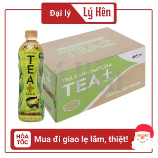 Thùng 24 Chai Trà Ô Long Matcha Tea Plus Chai Nhựa PEP 455ml Date Luôn Mới