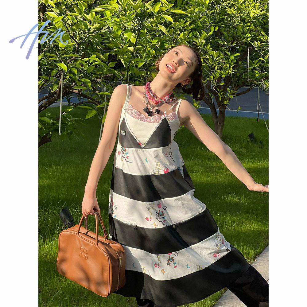 Set Áo Hai Dây + Chân Váy Dài Phong Cách Hepburn Thời Trang Mùa Hè 2023 Mới