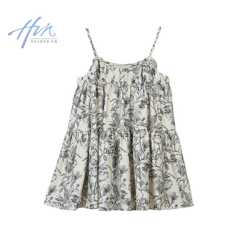 Đầm Hai Dây Dáng Rộng In Họa Tiết Hoa Xinh Xắn Thời Trang Cho Nữ