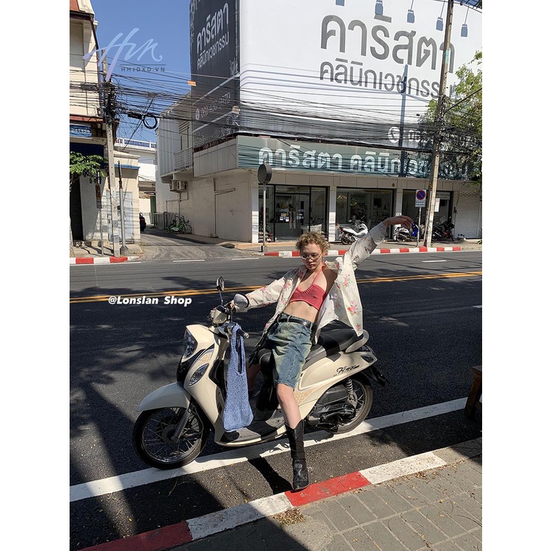 Quần Denim Ống Rộng Màu Gradient Phong Cách Retro Hàn Quốc Kiểu Mới 2023ss