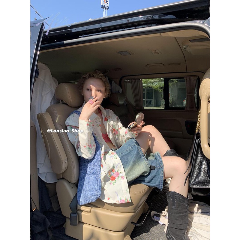 Quần Denim Ống Rộng Màu Gradient Phong Cách Retro Hàn Quốc Kiểu Mới 2023ss