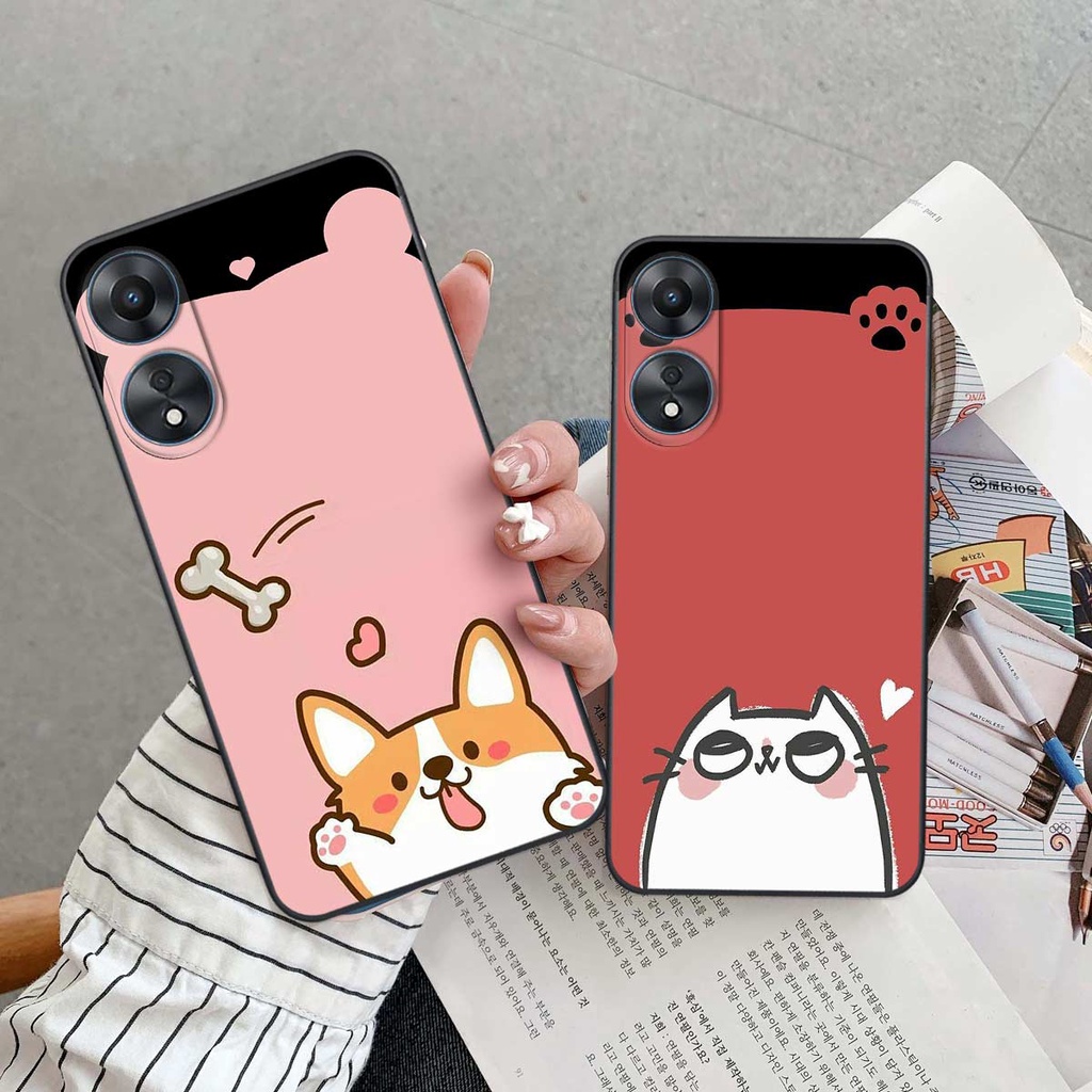 Ốp lưng Oppo A58 / A78 hình tai gấu bear, pikachu, dấu dâu, shin đáng yêu siêu cute