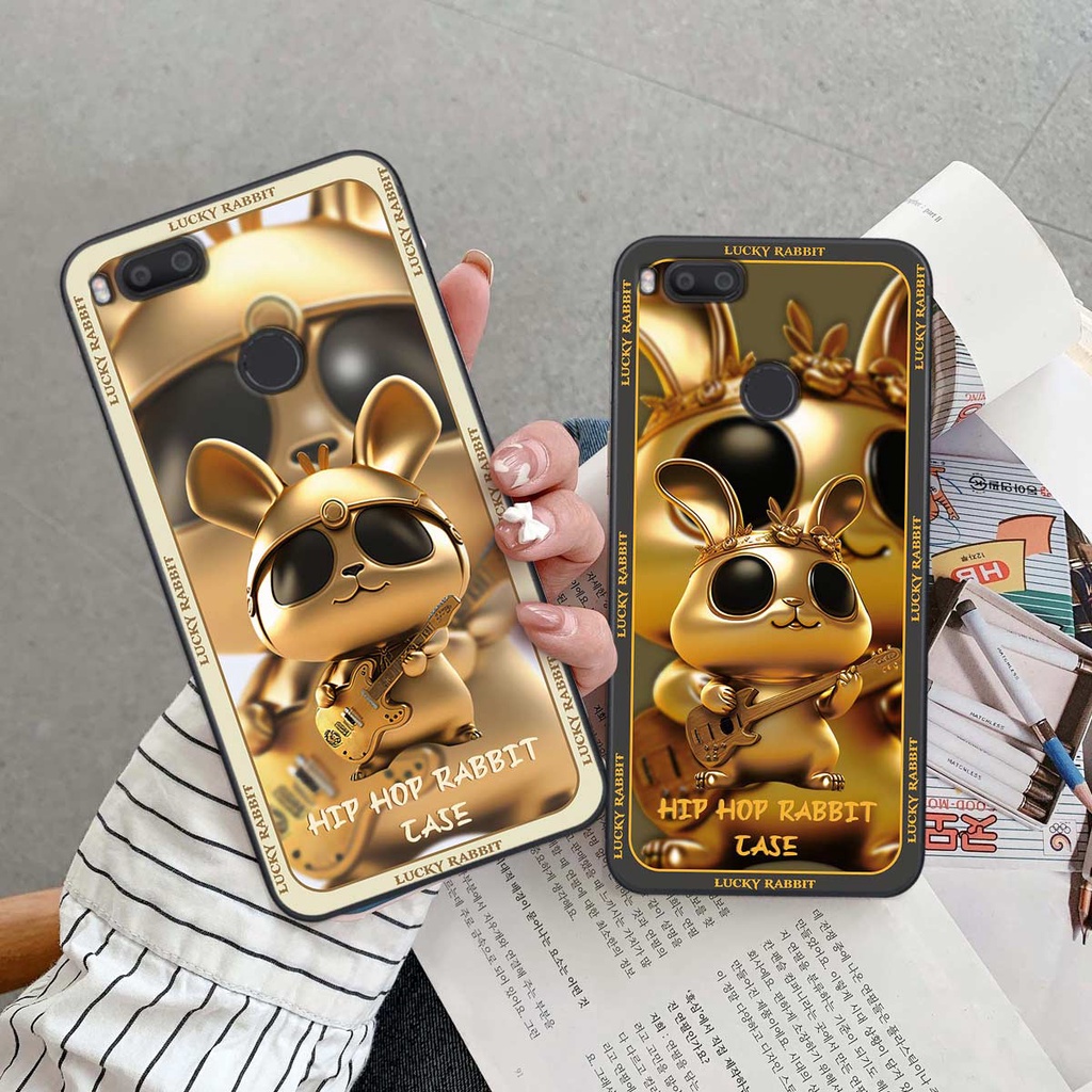 Ốp lưng Xiaomi Mi A1 hình thỏ trắng vàng 3D, gấu nâu, vũ trụ siêu cấp, rẻ bền đẹp