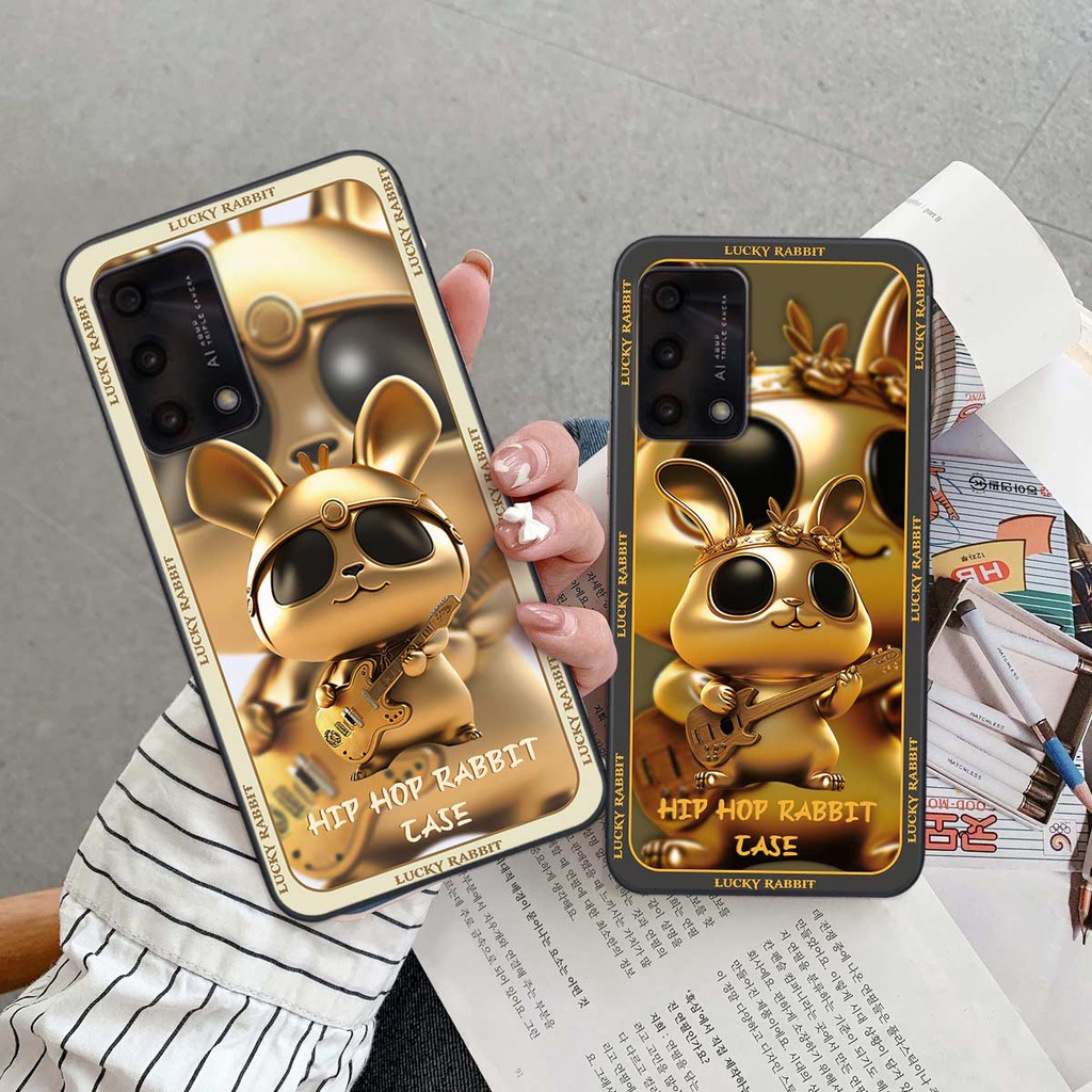 Ốp lưng Oppo A74 / A94 / A95 hình thỏ trắng vàng 3D, gấu nâu, vũ trụ siêu cấp, rẻ bền đẹp