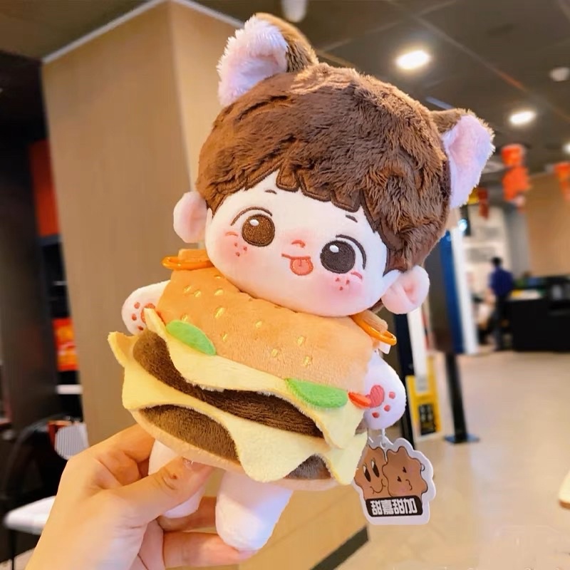 outfit 20cm bánh hamburger kèm dây đeo cho búp bê bông doll 20cm