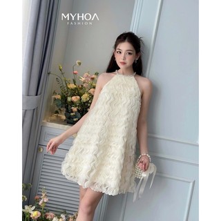 MYHOA| Váy Yếm Nữ Bồng Bềnh Cổ Đính Đá Thiết Kế Cao Cấp