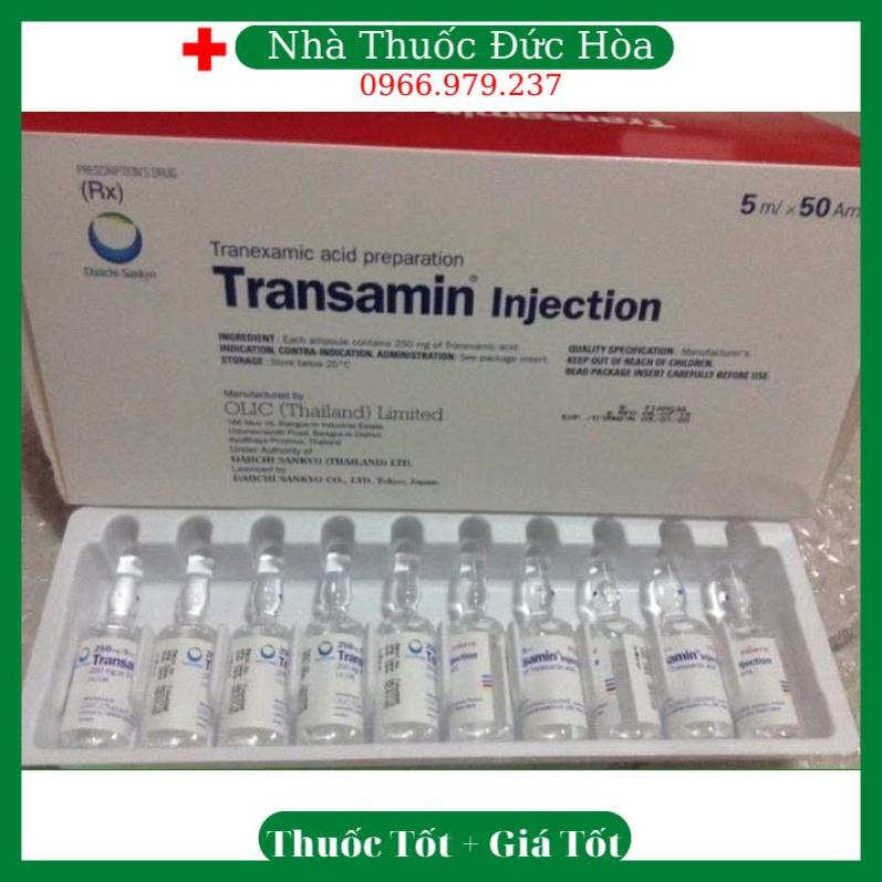 Tranexamic mờ thâm nám, sáng da Transamin Inj.250mg/5ml