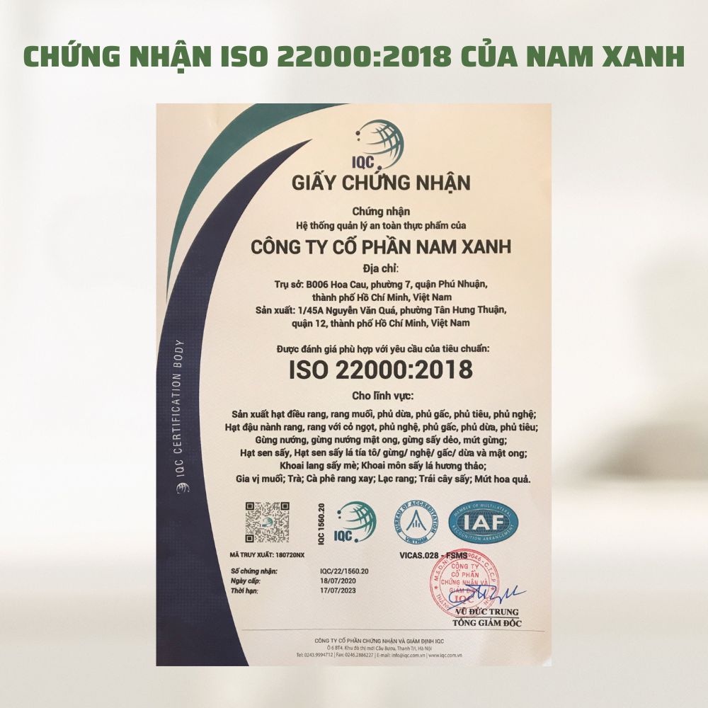 Nam Xanh Gừng sấy tắc mật ong hộp 20 túi