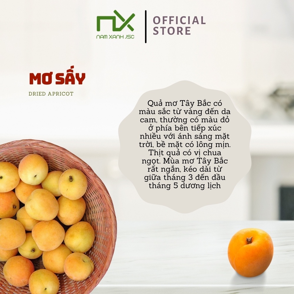 Nam Xanh Mơ Sấy Dẻo Tách Nước Dried apricot Hộp 120g