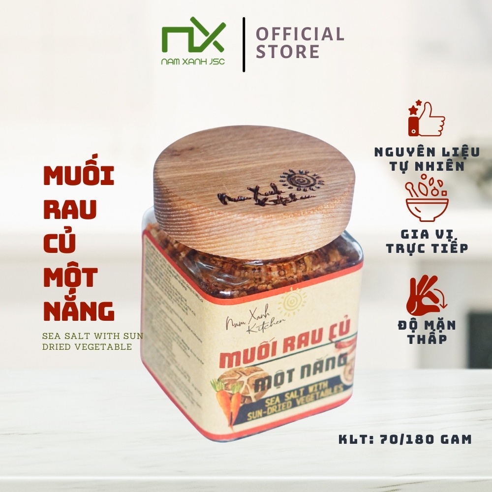 Nam Xanh Muối Rau Củ Một Nắng Sea Salt With Sun And Dried Vegetables 70G (180G)