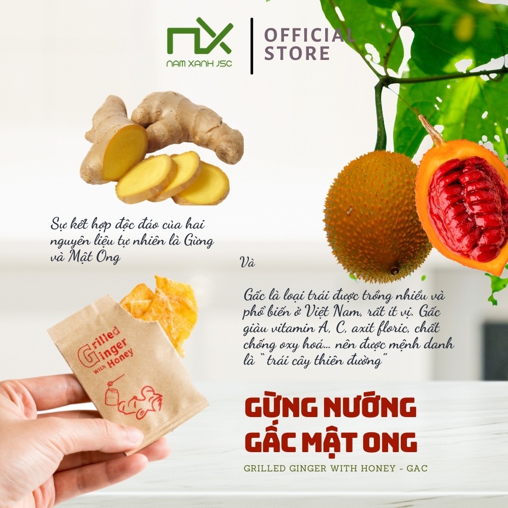 Nam Xanh Gừng Nướng Gấc Mật Ong Ginger Gac Honey 80g(110g)