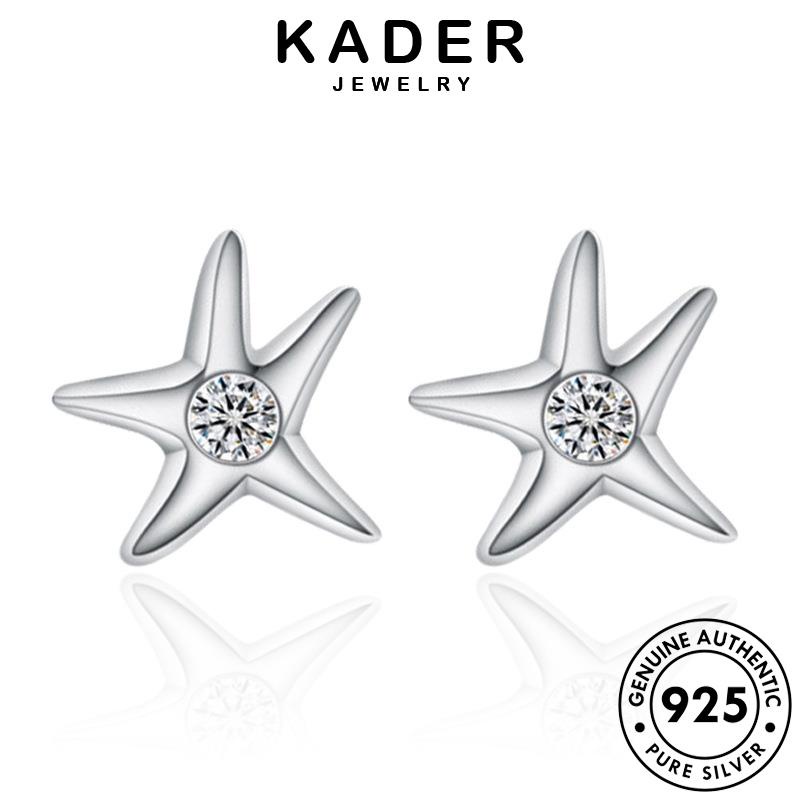 Kader JEWELRY Bông Tai Bông Tai Năm Cánh Cá Tính Ban Đầu Nữ Bạc Kim Cương 925 Ngôi Sao Moissanite E330