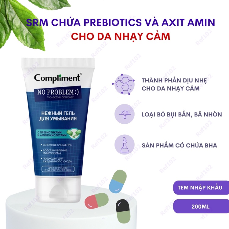 Sữa rửa mặt BHA Compliment No Problem Teatree TRÀM TRÀ VÀ 3IN1 chứa BHA Làm Sạch Sâu Giảm Mụn Giảm Khô Da