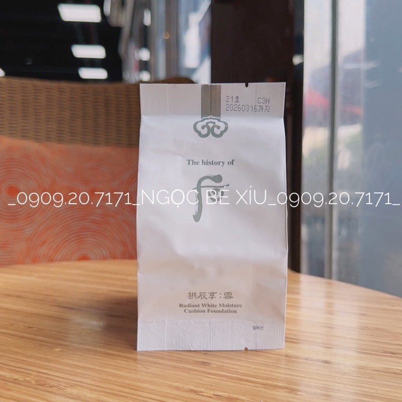 Set Phấn nước whoo trắng Radiant White Moisture Cushion Foudation