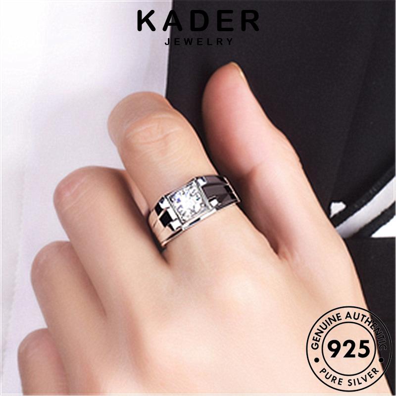 Kader JEWELRY 925 Cổ Điển Bạc Nguyên Bản Nam Moissanite Nhẫn Kim Cương R24