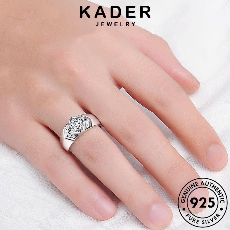 Kader JEWELRY Nhẫn Bạc Nam Độc Đoán Nguyên Bản Moissanite Vuông Kim Cương 925 R969