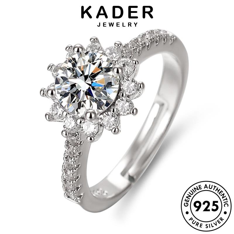 Kader JEWELRY Bạc Moissanite Nhẫn Hoa Kim Cương Sang Trọng 925 Nữ Nguy