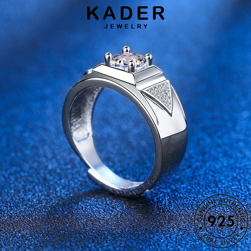 Kader JEWELRY Nguyên Bản Độc Đoán Kim Cương 925 Nhẫn Moissanite Bạc Nam R1159