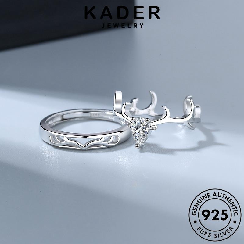 Kader JEWELLY Nhẫn Nai Sừng Tấm Bạc Moissanite Cặp Đôi 925 Kim Cương Nguyên Bản R1169