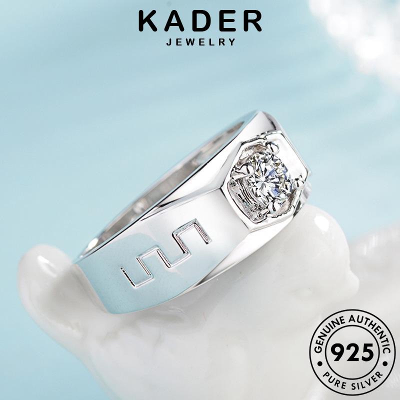 Kader JEWELRY Nhẫn Bạc Đơn Giản Moissanite Kim Cương Nguyên Bản Nam Vàng 925 R1671