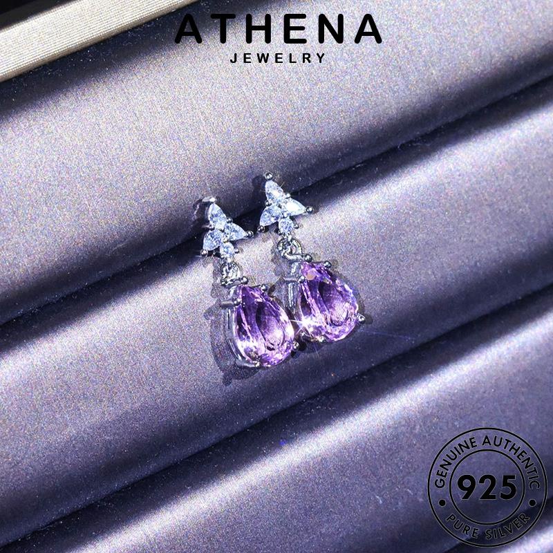 Athena JEWELLY Hình Bông Tai Thả Sapphire Bạc 925 Nữ Chính Hãng E917