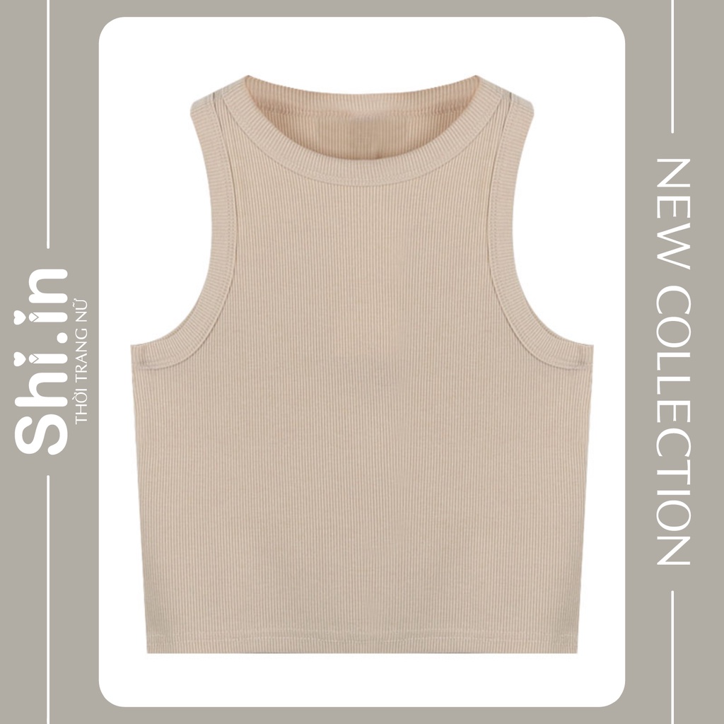 Áo croptop ba lỗ nữ trơn basic ôm body chất thun co giãn