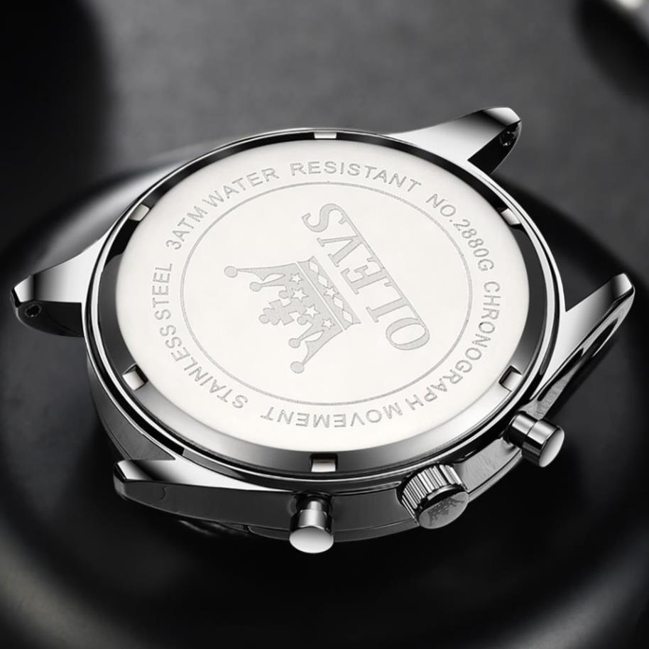 OLEVS 2880 Đồng hồ nam chính hãng Dây da có chức năng Lịch chống vô nước phát sáng Mặt số