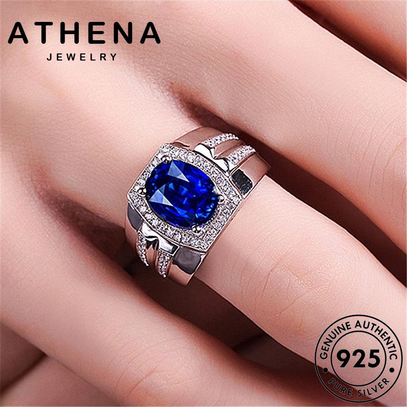 Nhẫn Bạc 925 Đính Đá Sapphire M086 Thời Trang Cho Nam