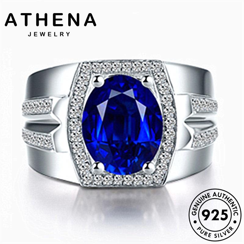 Nhẫn Bạc 925 Đính Đá Sapphire M086 Thời Trang Cho Nam