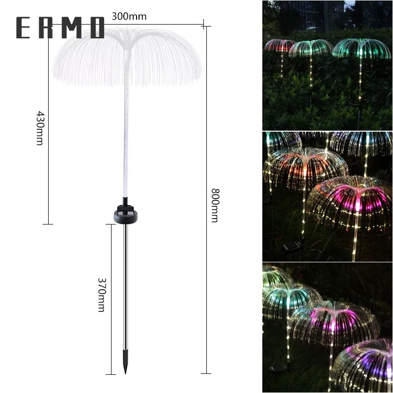 Đèn sân vườn ERMO kiểu dáng sợi sứa năng lượng mặt trời dành cho trang trí ngoài trời